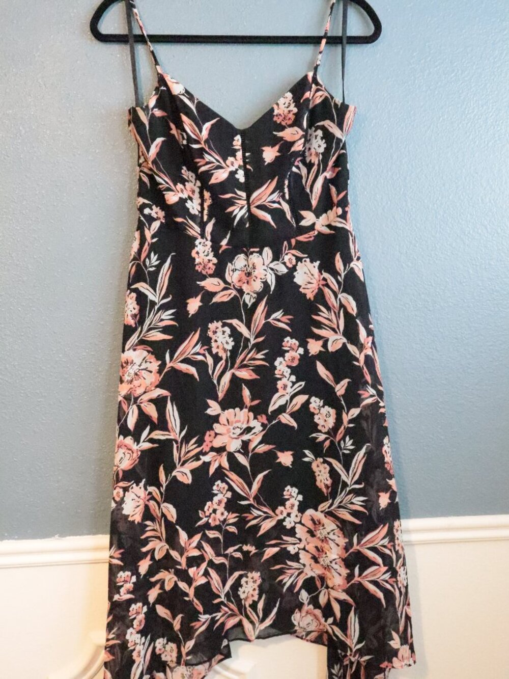 WHBM Floral Handkerchief Hem Dress